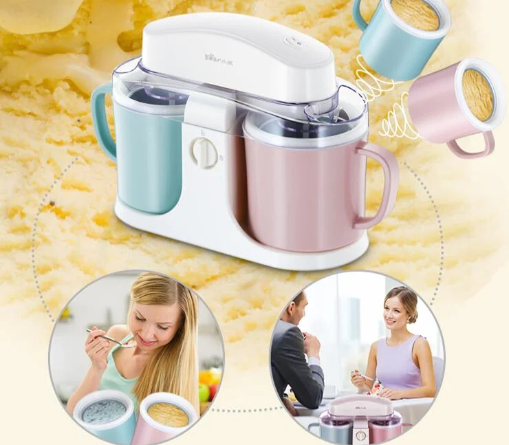 chinaBear BQL-A10E1 diy 2cups home auto ice cream machine household ice cream maker 1L 100-220-240V icecream