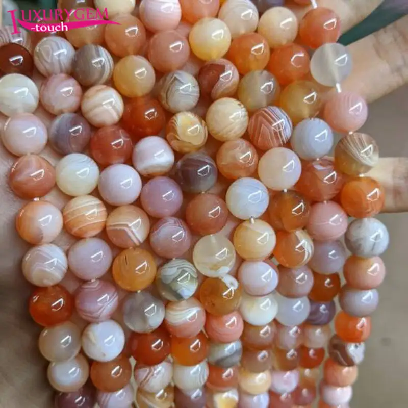 

Natural Multicolor Agates Stone Round Shape Loose Spacer Smooth Beads 6/8/10mm DIY Jewelry Accessory 38cm sk32