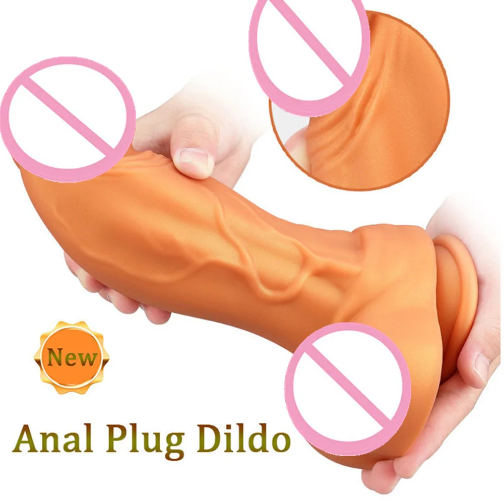 New Huge silicone penis Realistic Dildo Big Butt Plug G spot Stimulator Anal Dilator Huge Dildo For Women Man Anal toy