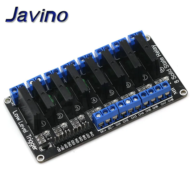 hight Low Level 5V 1 4 8 Channel SSR G3MB-202P Solid State Relay Module 240V 2A Output with Resistive Fuse Diy Kit For ARDUINO