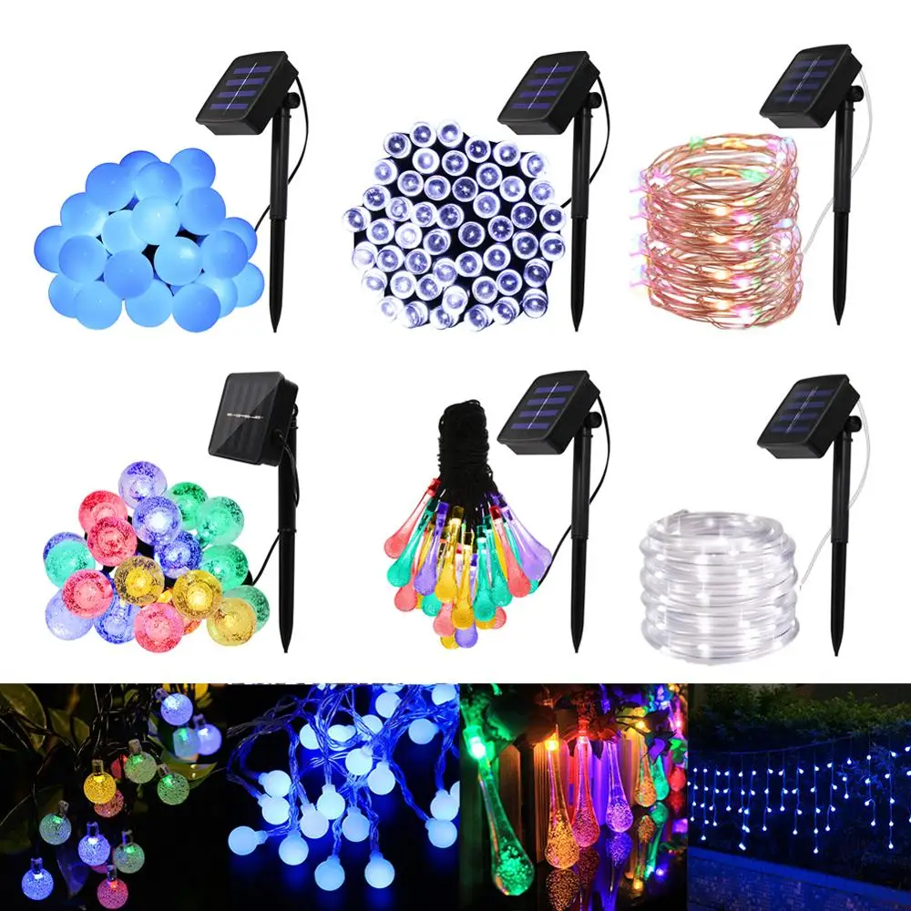 

Solar String Lights LED Garden Light 3.5m 4.8m 7m 9.5m 10m 11m 12m 20m 200 bulbs LED Outdoor Lamp Party Wedding Christmas Decor