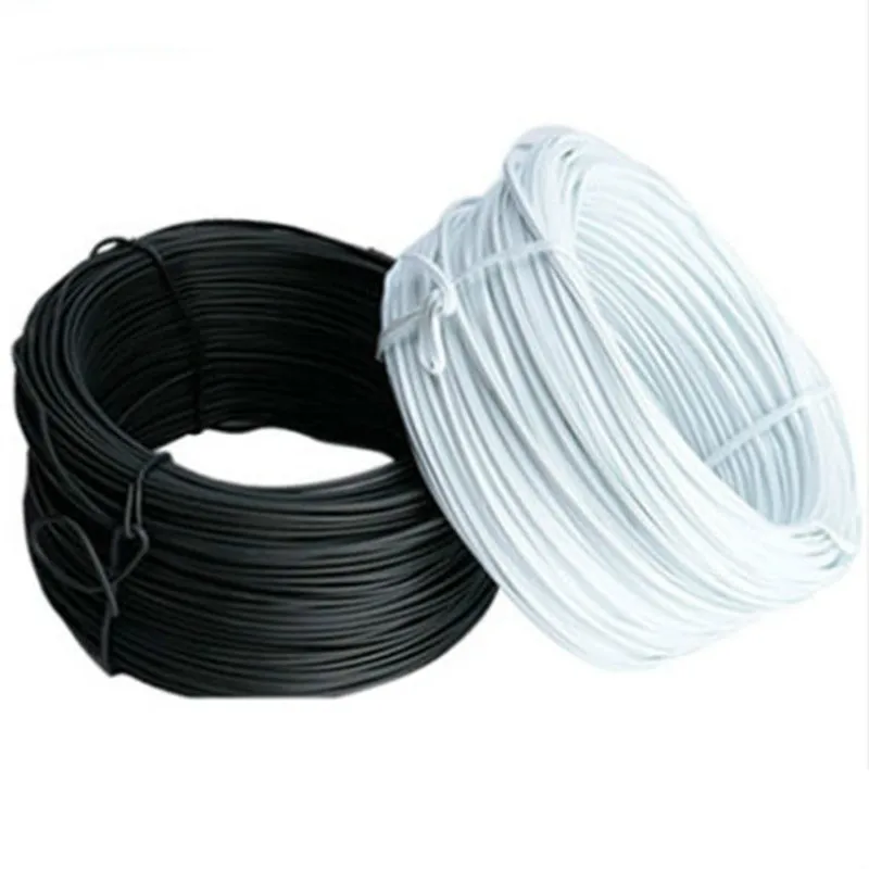 1 Roll Electro Galvanized Iron Lined Wire Cable tie wires Black and White Round flat Shape Fixed Tie Used forFix the pipe wires