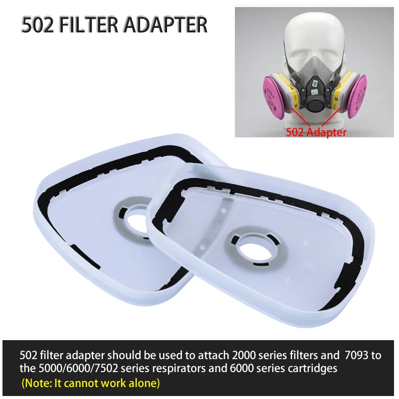 2pcs 502 Filter Adapter Attach 2000/7093 Filter To 6001 Cartridge For 7502/5000/6000 Dust Mask Chemical Respirator Accessories