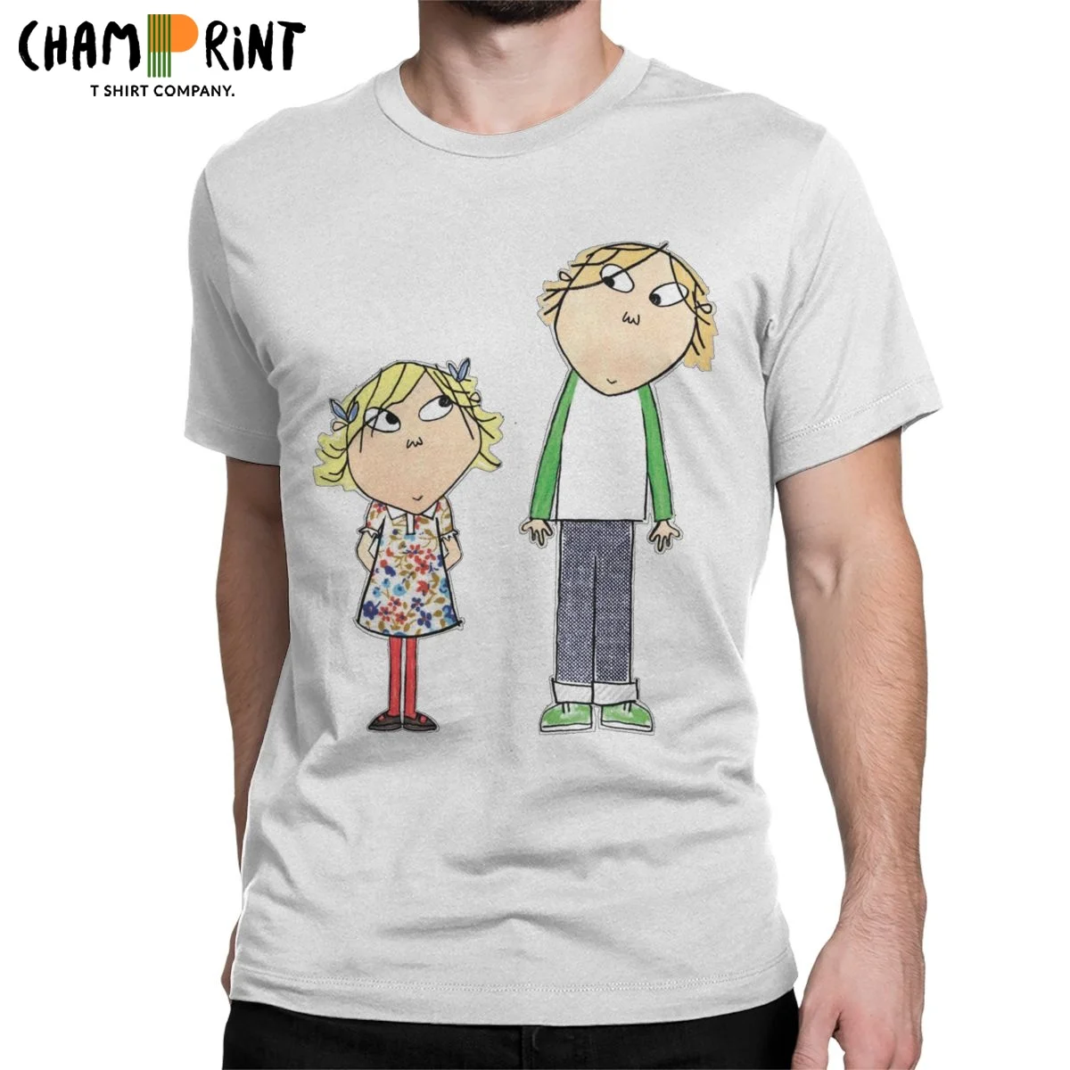 Charlie & Lola Ätherisches T-Shirts für Männer Kindheit Bücher Humorvoll 100% Baumwolle Tees Crewneck Kurzarm T Hemd Geschenk Kleidung