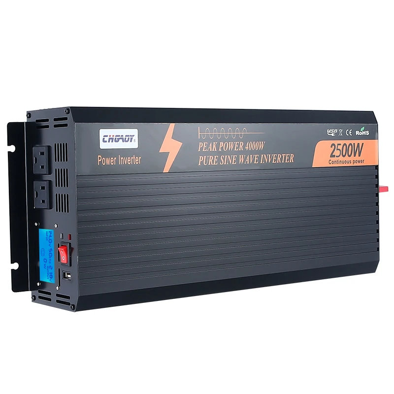 CHGAOY Reliable Pure Sine Wave Peak 5000W Inverter With LCD Display 2500W Full Power Vehicle Mounted Domestic Inverter 12v-120v