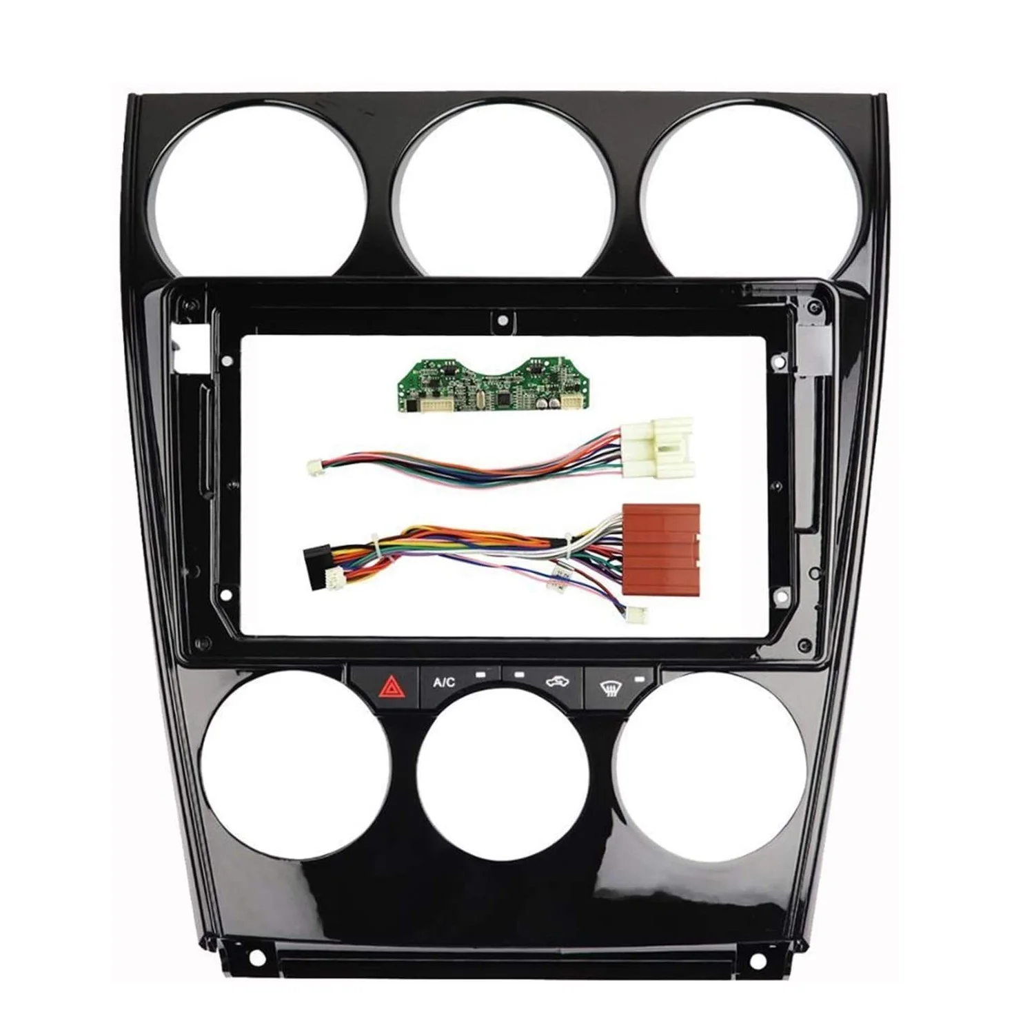 Car Stereo Panel Dash Installation Frame 9 Inch 2din Fascia Wires Board Control CANBUS Work For Mazda 6 2004-2015 for Android