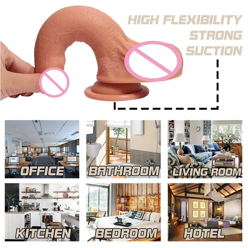 DopaMonkey Realistic Foreskin Dildo Strong Suction Cup Adult Toys Realistic Penis Skin feeling Big Dildo Sex Toy For Woman