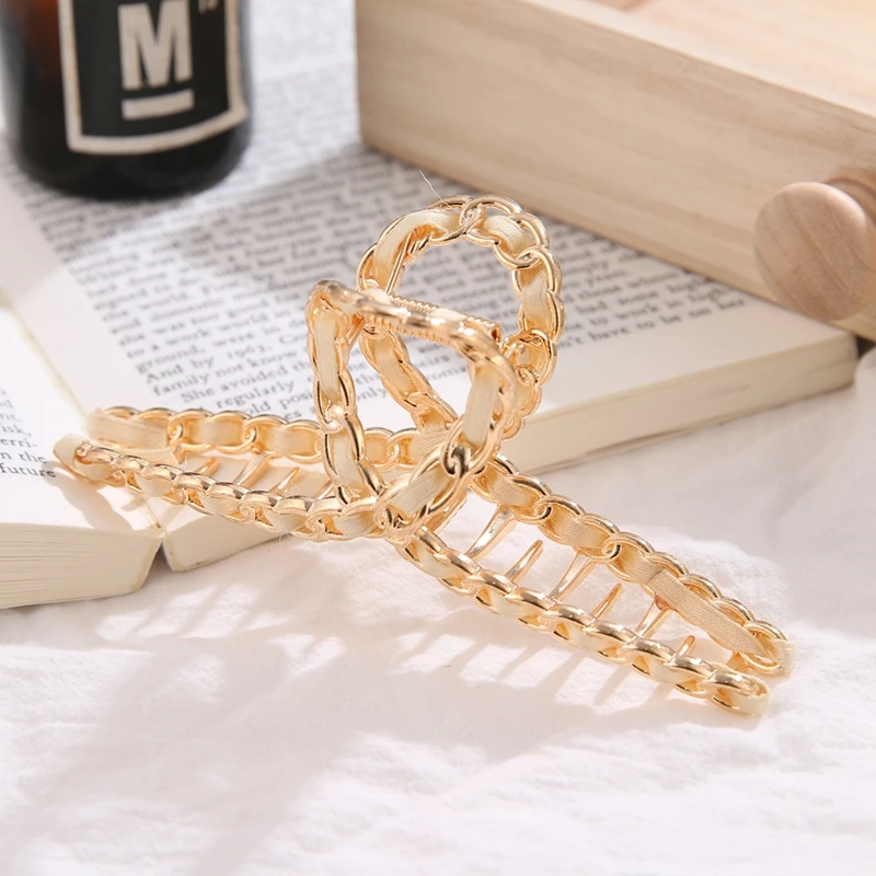 Elegant Gold Color Hollow Geometric Metal Hair Claws For Women Vintage Hair Clips Headband Hairpins Fashion Hair Accessories