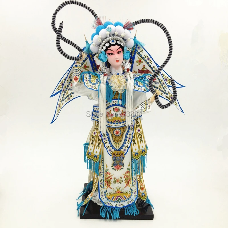 Chinese Traditional Handicraft Silk Figurine Collectible Chinese Doll Silk Doll (1800-White)