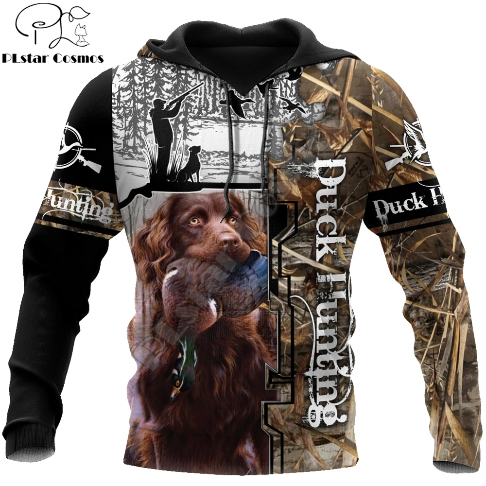 Labrador pato caza perro 3D completamente estampado hombres otoño sudaderas con capucha sudadera Unisex ropa de calle Casual chaqueta con cremallera pulóver KJ480