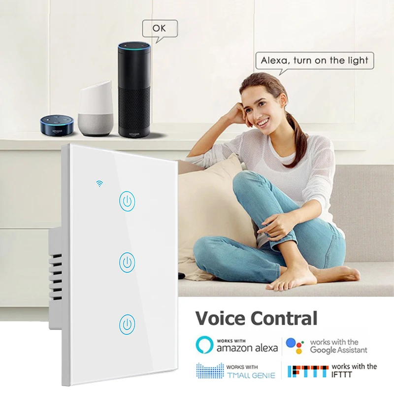 Universal Wifi Bluetooth Smart Switch Tuya Smart Leben APP Timer Google Home Alexa Voice Control Touch Panel Wand Licht Schalter
