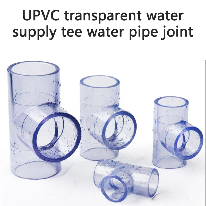 Transparent Tee Connector Aquarium Fish Tank DIY Tools Garden Irrigation UPVC Joint Water Pipe Connectors 1 Pcs