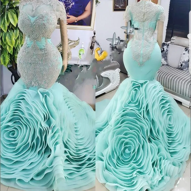 Vestidos de baile da sereia, sensual, transparente, decote, apliques, babados, zíper, vestido de noite