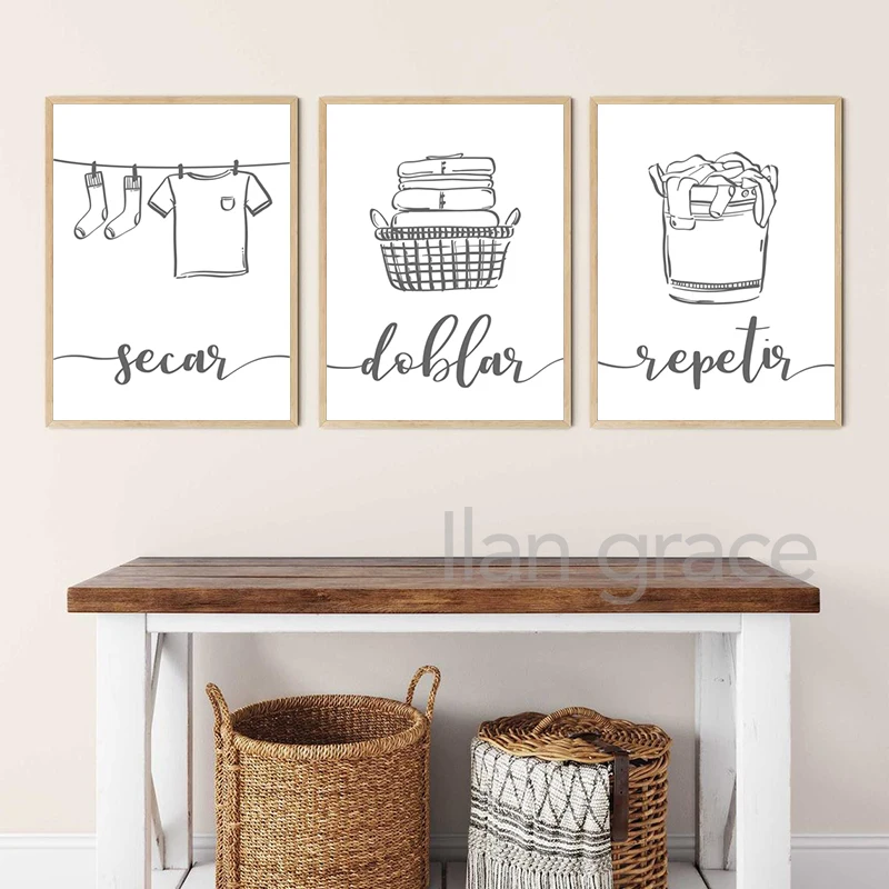 LÁMINA LAVANDERIA Spanish Laundry Room Wall Art Decoration Canvas Painting Picture Minimalist Poster Spain Housewarming Gifts