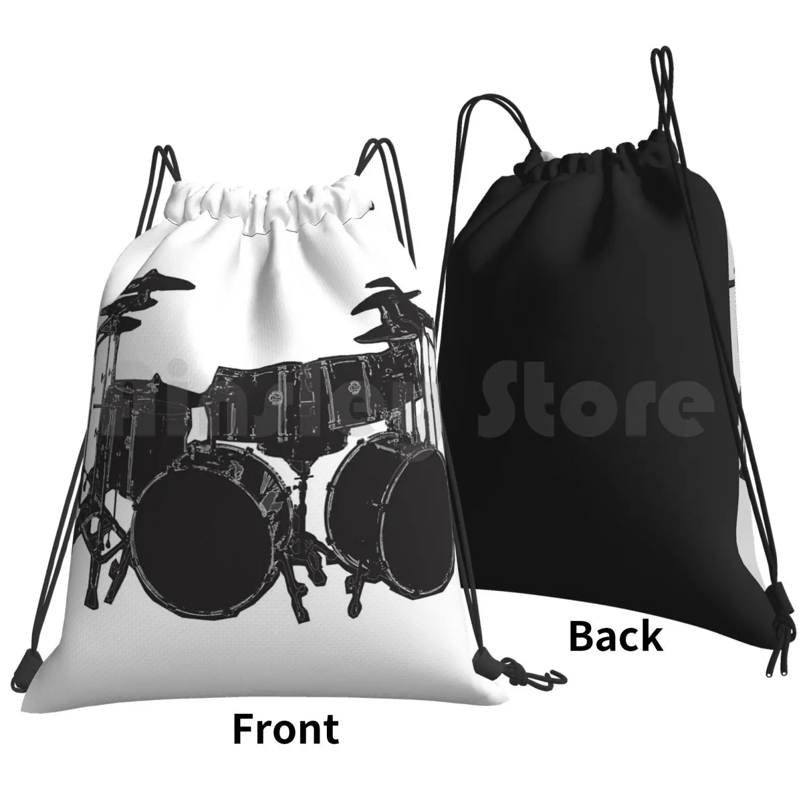 Drum Kit Backpack Drawstring Bags Gym Bag Waterproof Drums Drum Kit Drummer Music Drum Drum Sticks Play Drums Bands Play