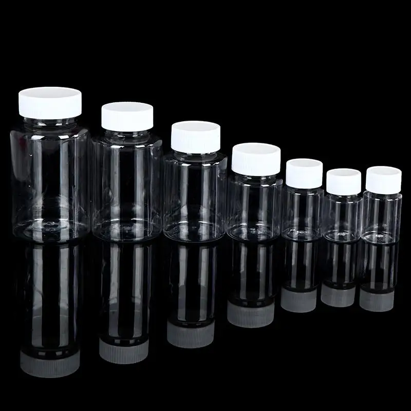 5pcs Refillable Bottles 15ml/20ml/30ml/50ml/100ml/150ml/200ml Plastic PET Clear Empty Seal Bottles Container