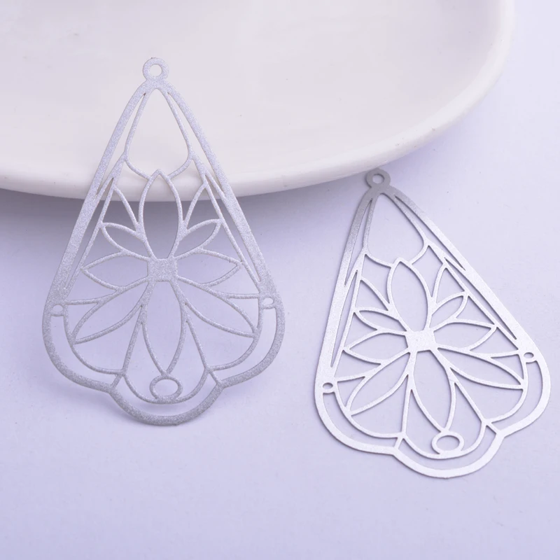 30 Stück AB6265 30*50mm Filigrane Blumenanhänger DIY Ohrring Anhänger Hängender Schmuck Dekoration – Detail 10