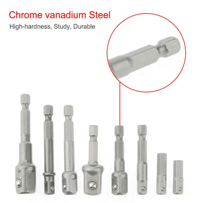 SMARLAN 8 sztuk na zestaw rękaw korbowód gniazdo głowicy Adapter udarowe wiertło z uchwytem sześciokątnym bity zestaw prętów 1/4 "3/8" 1/2 "bity mocy