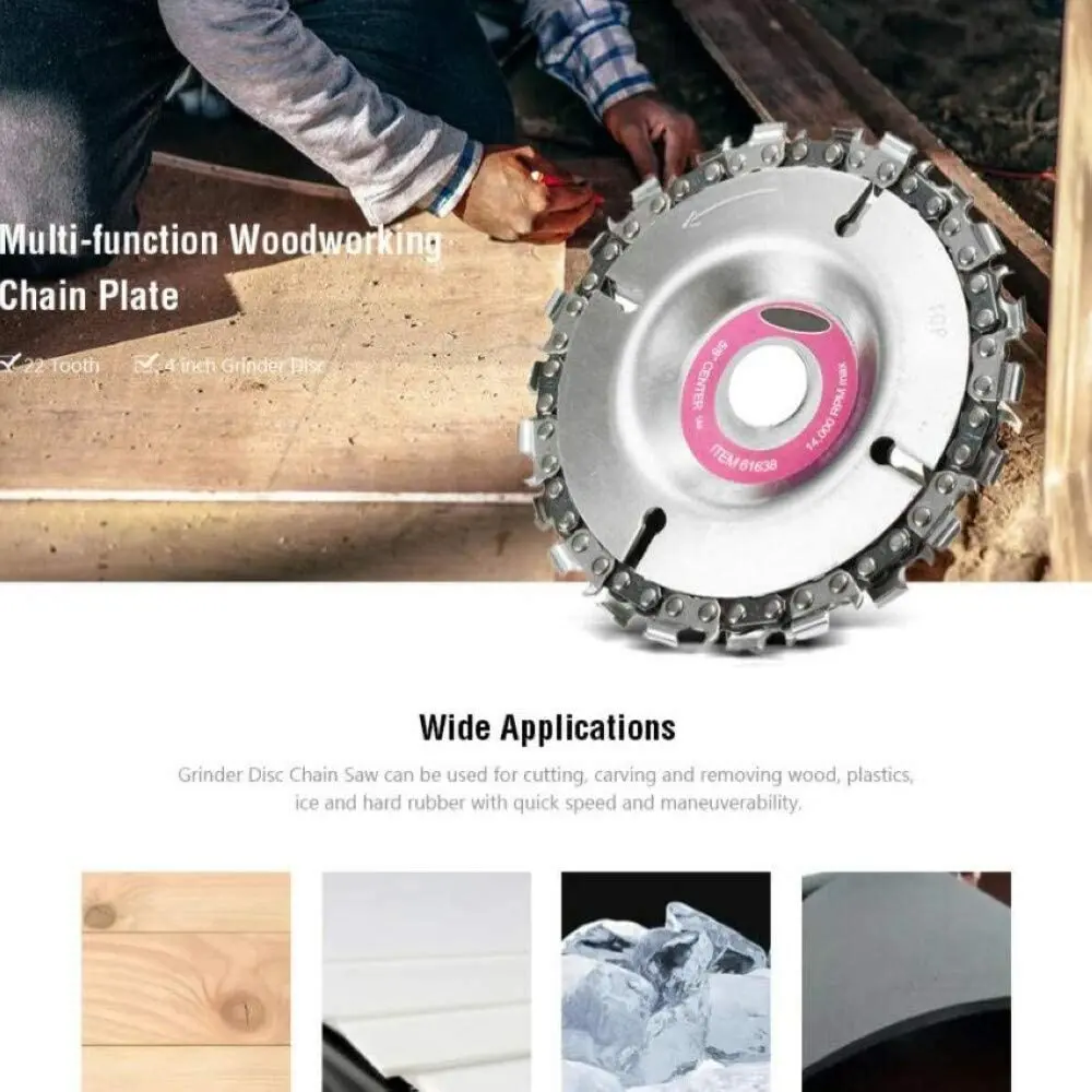 Woodworking saw Multi-function Woodworking Chain Plate 4 inch Grinder Disc Wood Carving Disc