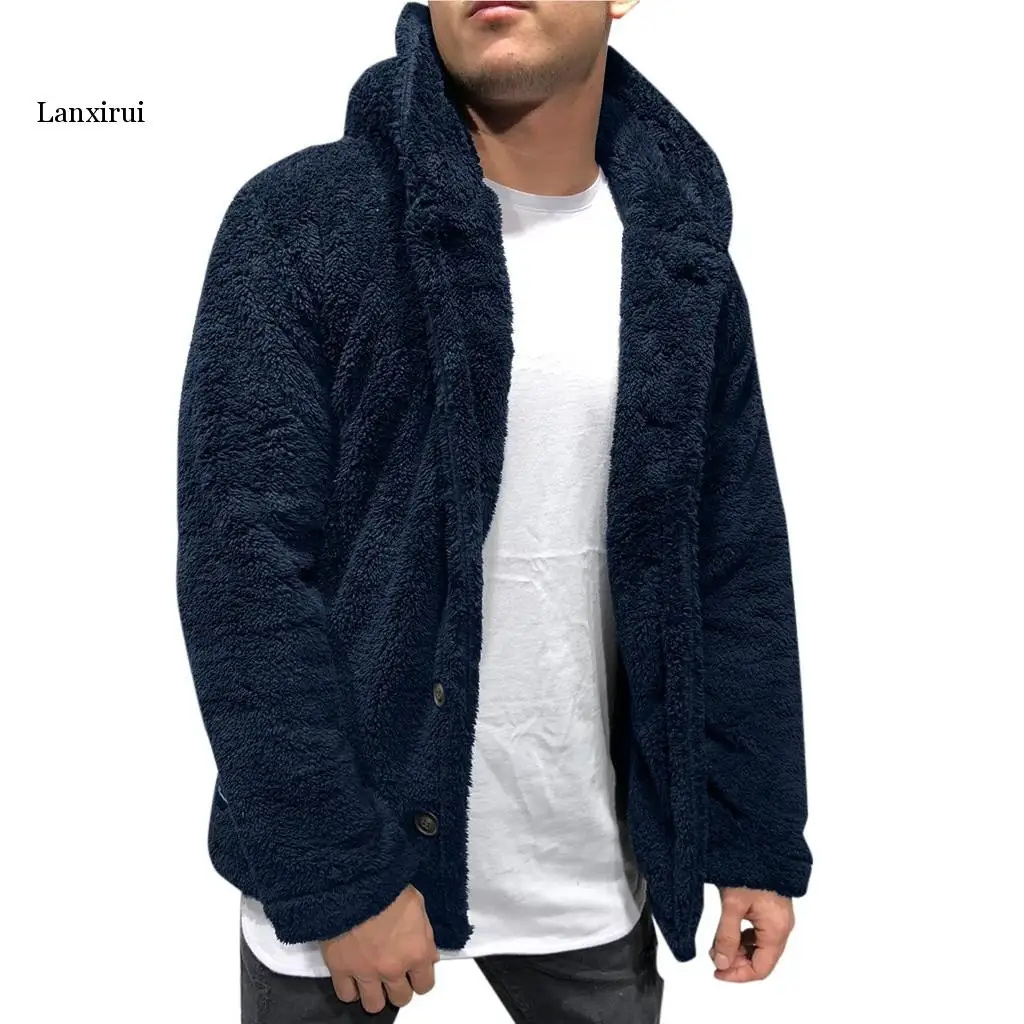 Bomber Jacket Men Winter Thick Warm Fleece Teddy Coat for Mens SportWear Tracksuit Male Fluffy Fleece Hoodies Coat Outwear warm