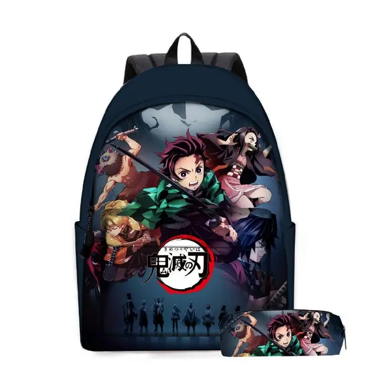 Mochila de Anime Demon Slayer para Cosplay, Bolsa Escolar de Kimetsu no Yaiba, Kamado, Tanjirou, Kamado, Nezuko, Agatsuma, 2 unidades por juego