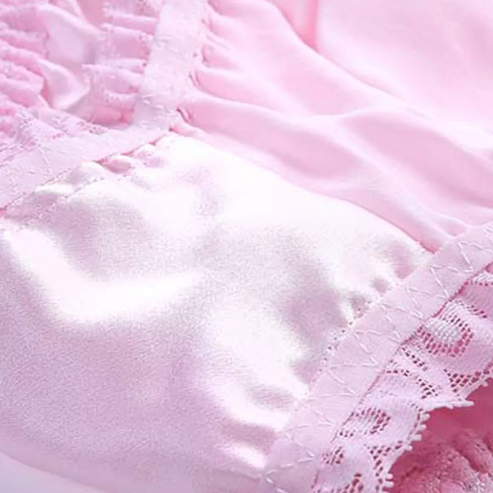 Cuecas de biquíni com cordas confortáveis para mulheres, cuecas 100% seda, lingerie sensual, cuecas sexy