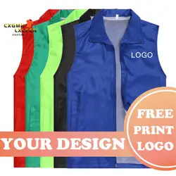 Men's Custom Made Design Vests Photo Print Logo Text Casual Waistcoat For Women Work Clothes Uniforms Outwear Tops