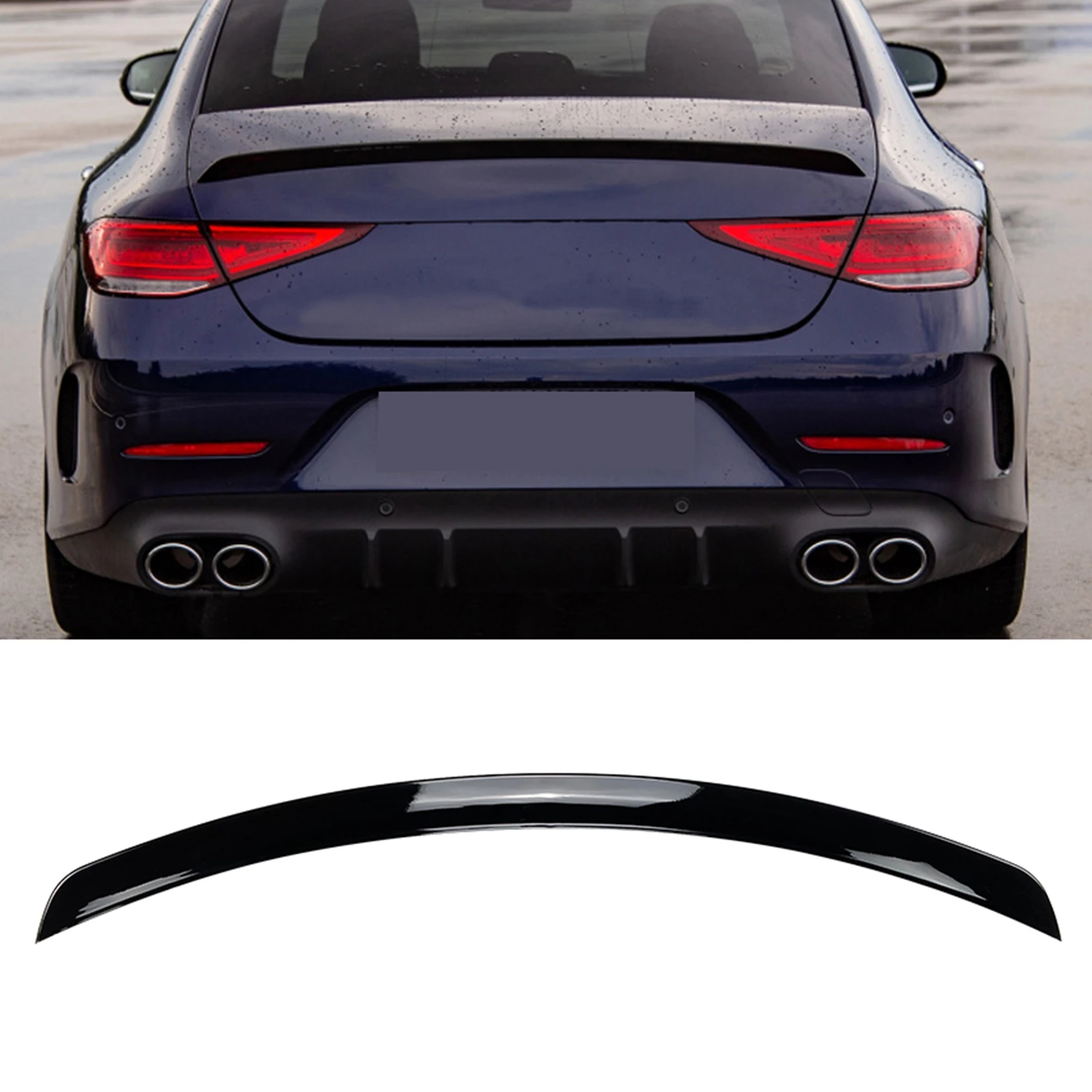 

For Mercedes Benz CLS Class C257 2018-2023 CLS260/300/350 CLS53 AMG 4-Door Rear Trunk Lid Spoiler Wing Gloss Black Splitter Lip