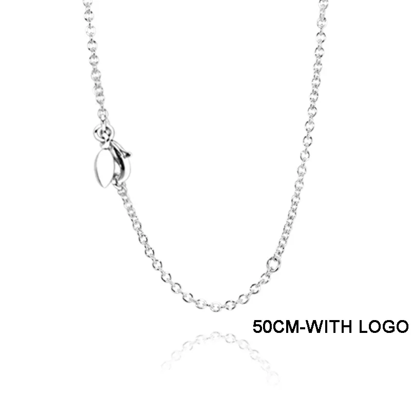 Collana in argento Sterling 925 adatta a ciondoli Pandora originali 50-60cm collana sottile di lunghezza regolabile regalo di gioielli moda donna