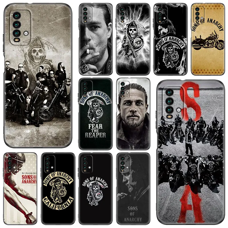 Sons Of Anarchy Silicone Phone Case For Xiaomi Redmi Note 10 9 Pro Max 10s 9s 8 8A 7 Pro 9 9C 9A 9T 10T Soft TPU Black Cover