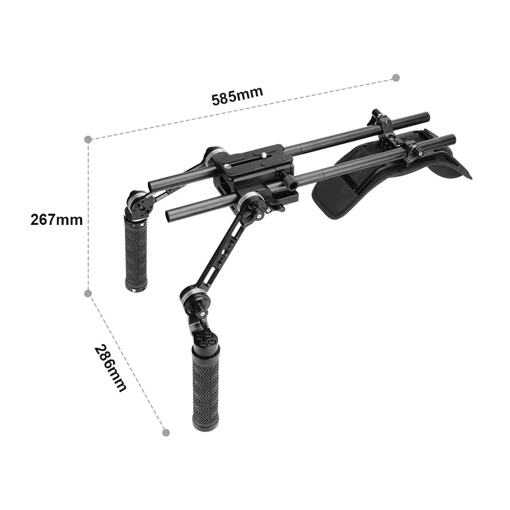 KIMRIG Shoulder Mount Rig Kit With Standard Dovetail Base Plate & QR Sliding Acra Baseplate For Universal Dslr Cameras Camcorder