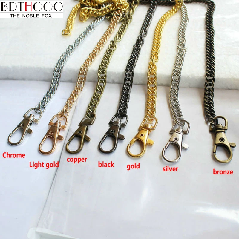 Cadena de Metal para bolsos de hombro, 10 piezas, 120cm, Asa de hebilla, accesorios de correa DIY para Hardware DE DOBLE TEJIDO