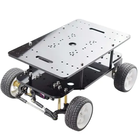 4wd RC voiture Ackerman direction ROS châssis contrôle PID avec Servo 2 pièces DC 12V moteur avec encodeur pour Arduino bricolage tige jouet Kit