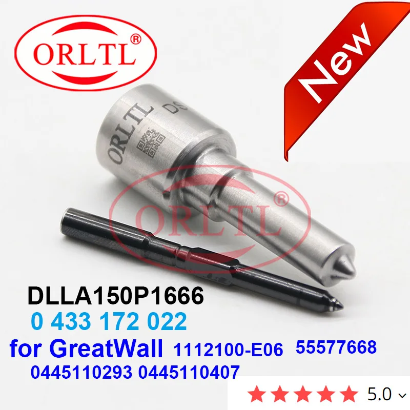 

ORLTL Diesel Fuel Injector Nozzle DLLA150P1666 0 433 172 022 for GREATWALL Hover 0 445 110 407 0445110407 1112100-E06 55577668