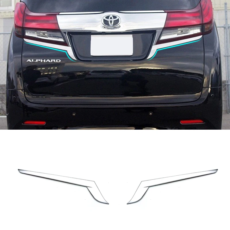 2pcs ABS Chrome Rear Tail Lamp Light Trim Car Accessories For Toyota Alphard Vellfire 30 2016-2020