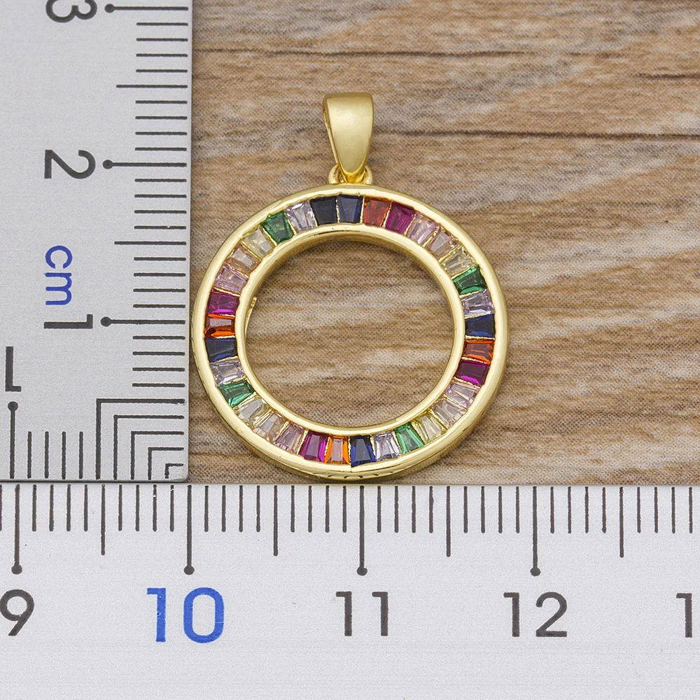 Nidin Fashion Rainbow Necklace Multicolor Pendants Charm Jewelry Long Chain Necklace For Women Fine Birthday Party Gift
