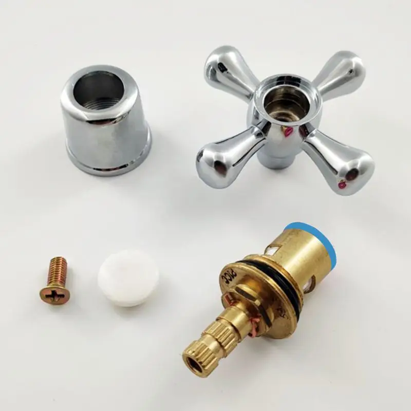 2024 New 1Set Copper Cross Handle Bath Sink Faucet Handle for Kitchen Bathroom Accessory