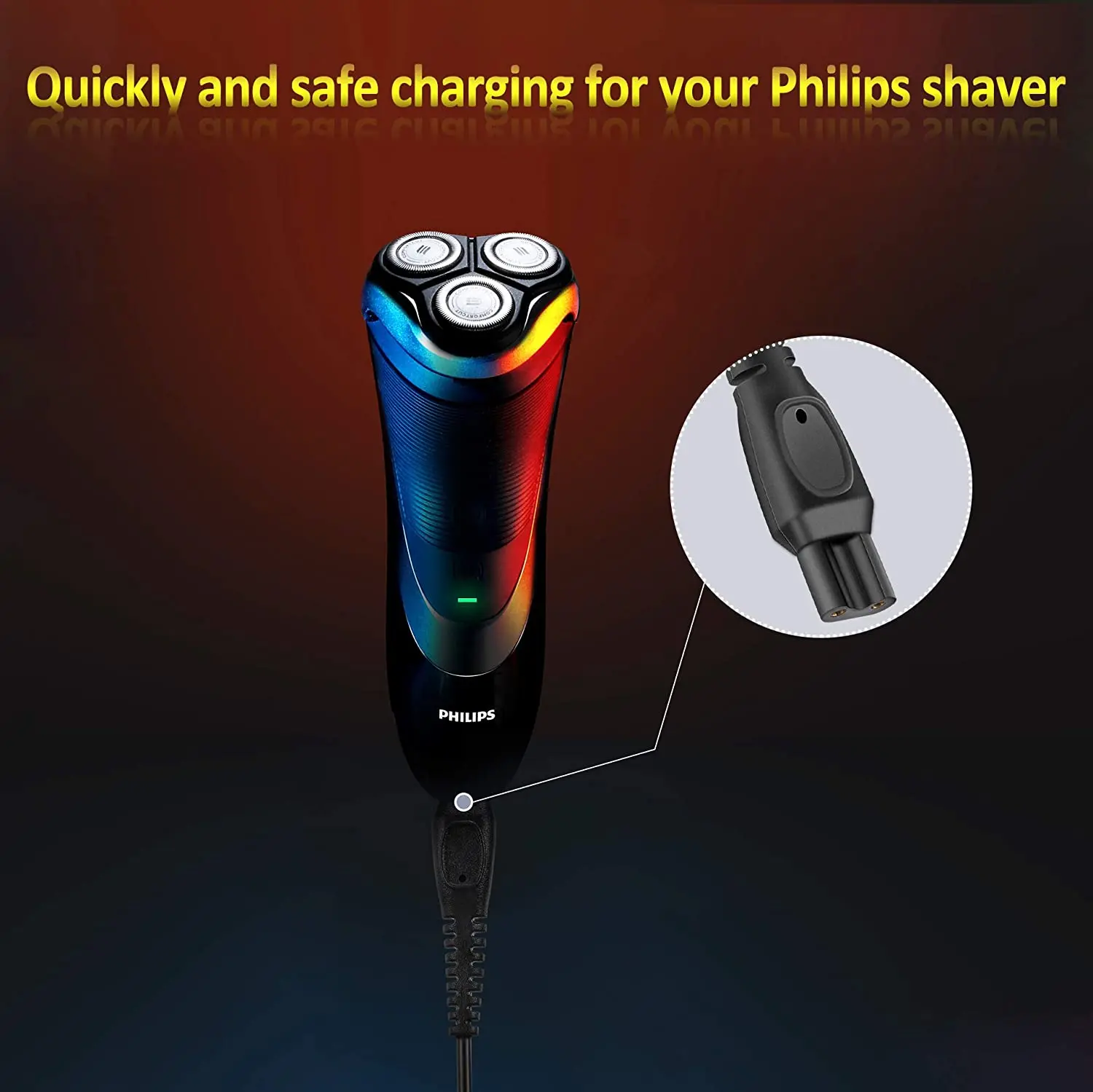 Cargador de repuesto para afeitadora de 15V, cable cargador de repuesto, adaptador portátil Universal, cable cargador de repuesto Compatible con Philips