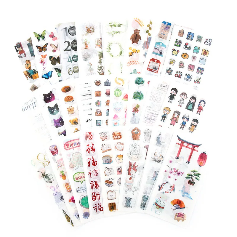 6 pcs/lot Travel Stickers Vintage Retro Plants Flowers cat Washi Paper Stationery Stickers Decorations Scrapbooking Diary Albums