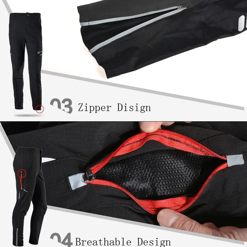 ROCKBROS-Pantalones de ciclismo para hombre y mujer, pantalón reflectante y transpirable para ciclismo, pesca y fitness