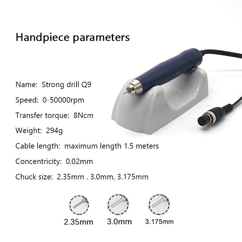 Nail Drill Handpiece 50000rpm Plastic Electric XM Q9 Nail Handle for Dental Laboratory Manicure Jewellery Polishing QZ60 G800