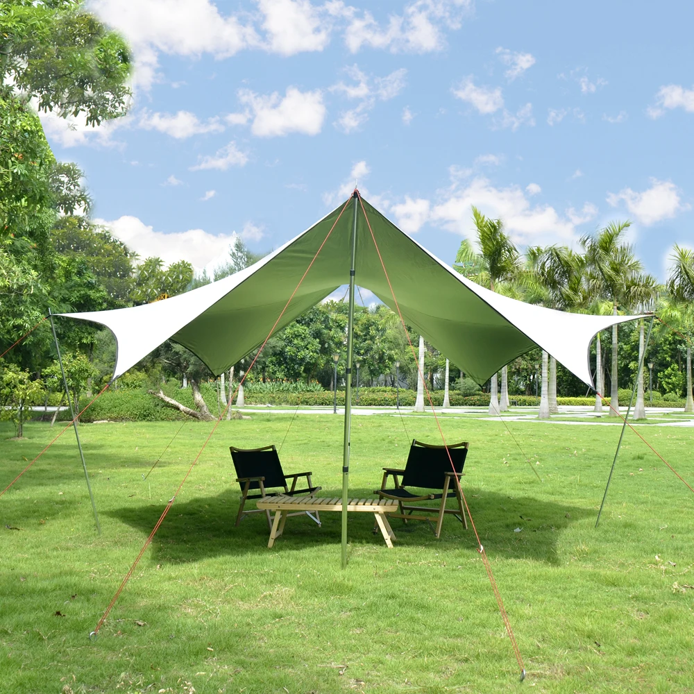 Vialido large Space Outdoor Camping Shade Anti-ultraviolet Sunscreen Heat Insulation Camping Shelter Multi-person Tent Canopy