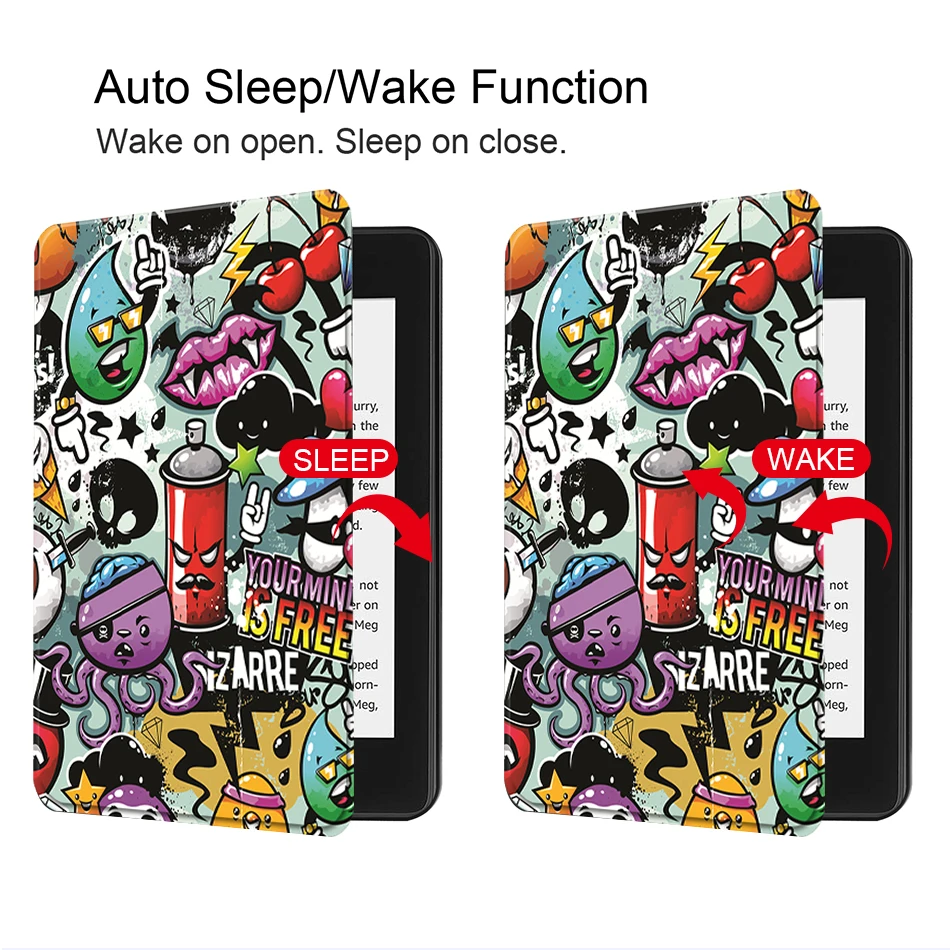 Sanmubaba Cartoon Case For Amazon Kindle Paperwhite 4 10th Generation Cover 2018 Slim PU Leather Smart Cover Protective Shell
