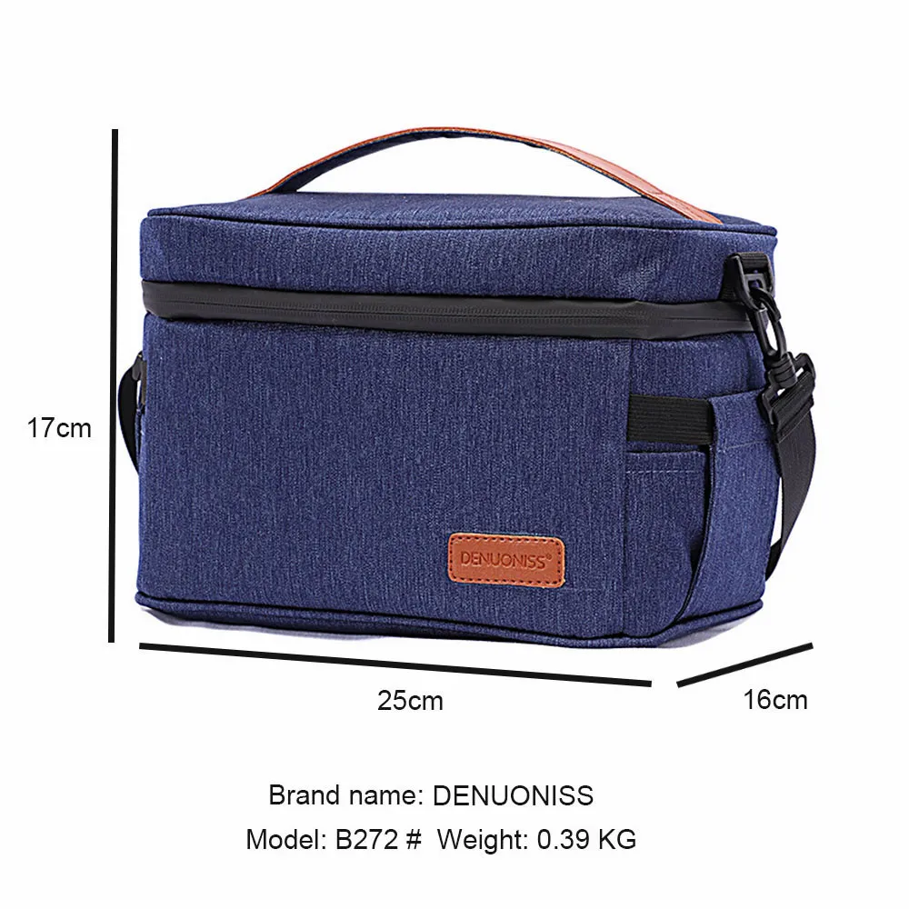 DENUONISS-bolsas de almuerzo impermeables con aislamiento Oxford, bolsa de Picnic necesaria para viaje, caja de cena térmica Unisex, estuche de