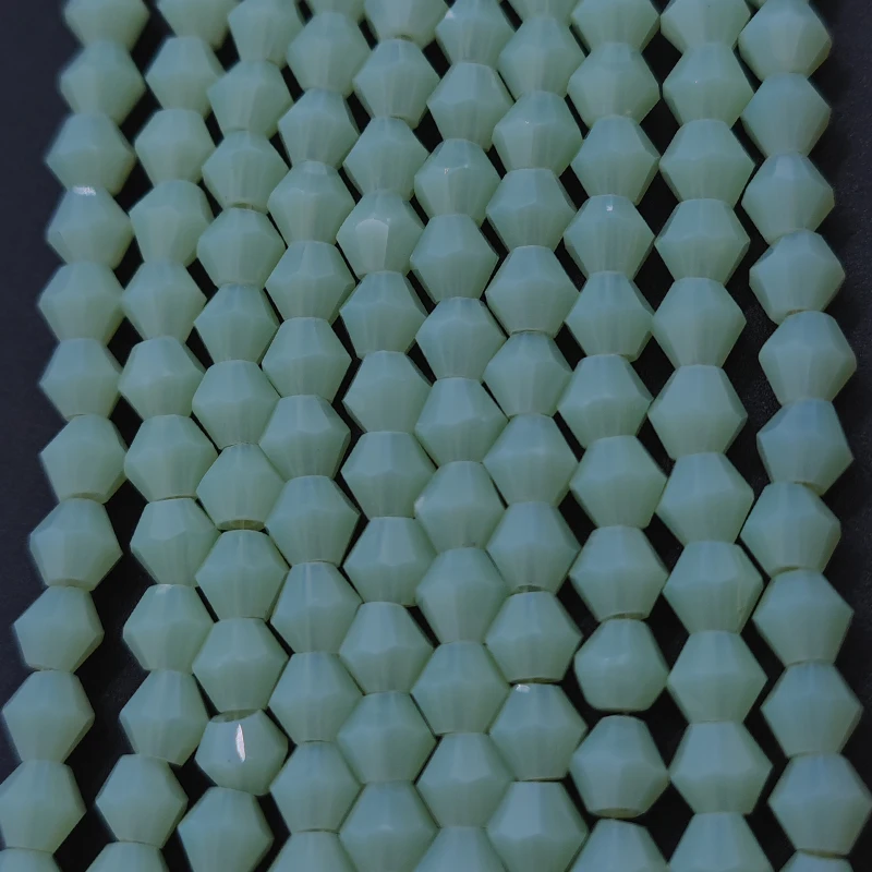 

3 4 6mm Faceted Light Green Glass Crystal Bicone Beads Spacer Loose Beads Handmade for Jewelry Making DIY Bracelet Necklace