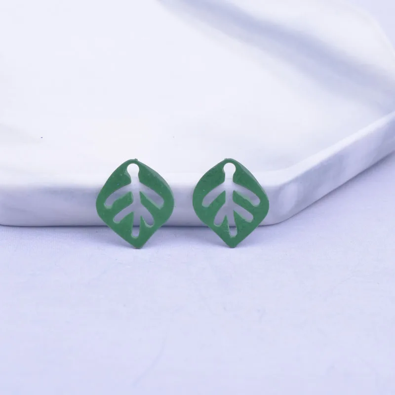 100 Stück AC11419 10,5*12,5mm Frühlingsfarbene Kleine Blatt-Anhänger DIY Schmuck Ohrring Anhänger – Detail 8