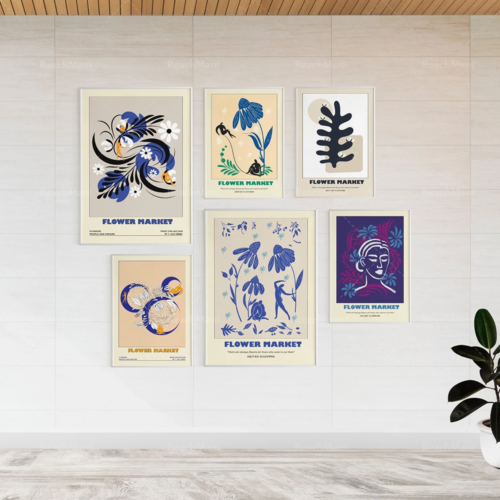 

Matisse female art prints and flower market posters, color vintage flower prints, museum posters