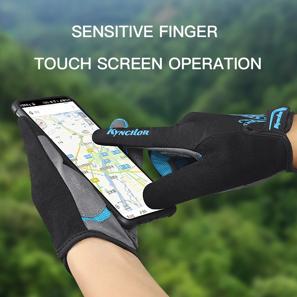 Kyncilor Männer Handschuhe Schwarz Voll Finger Fahrrad Handschuh Touchscreen Silikon Radfahren Handschuhe Laufen Wandern Fahrrad Handschuhe Atmungsaktiv