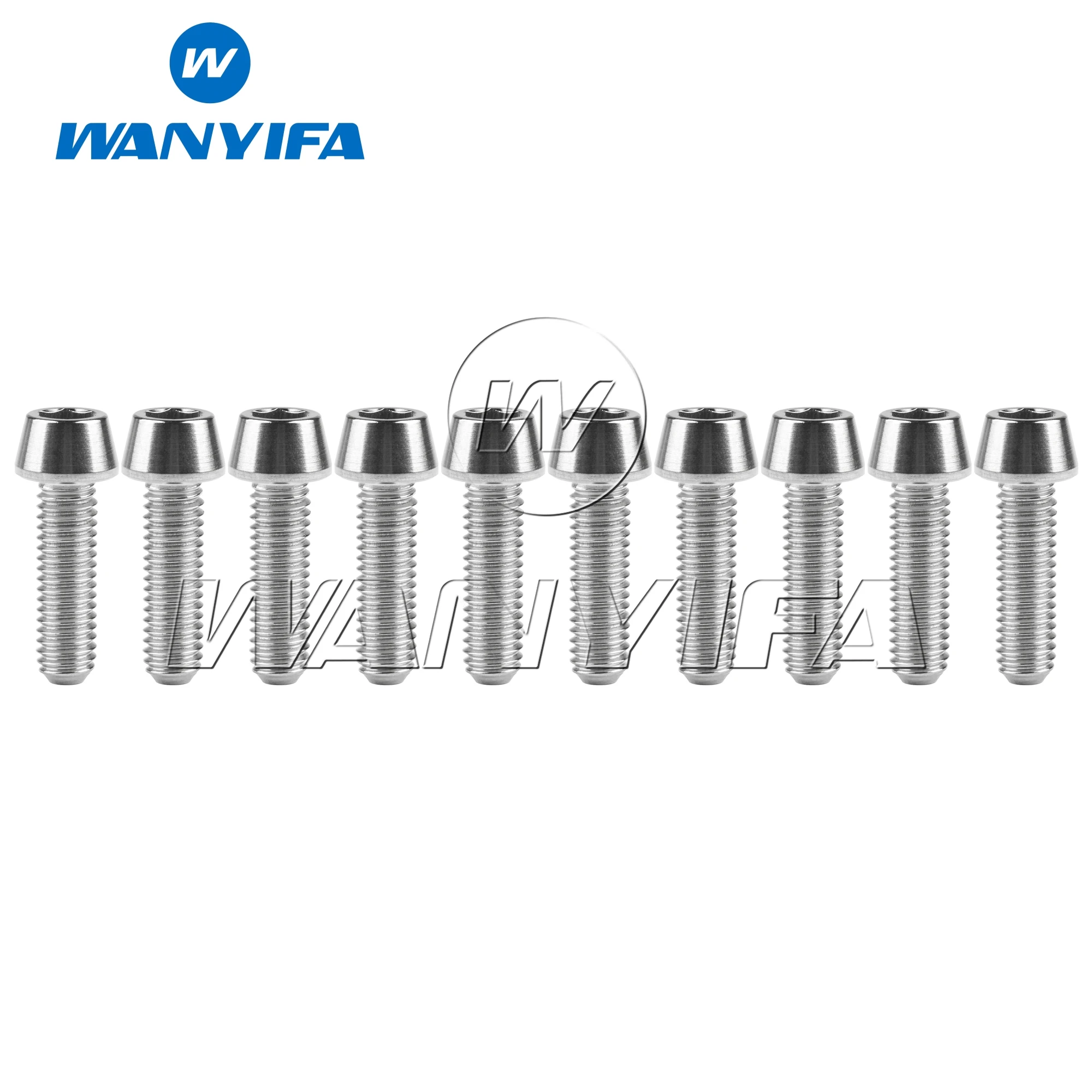 10Pcs M6x20mm Titanium Ti Bolt Tapered Head Screw Bolts for Bike Bicycle V-BRAKE & DISC BRAKE
