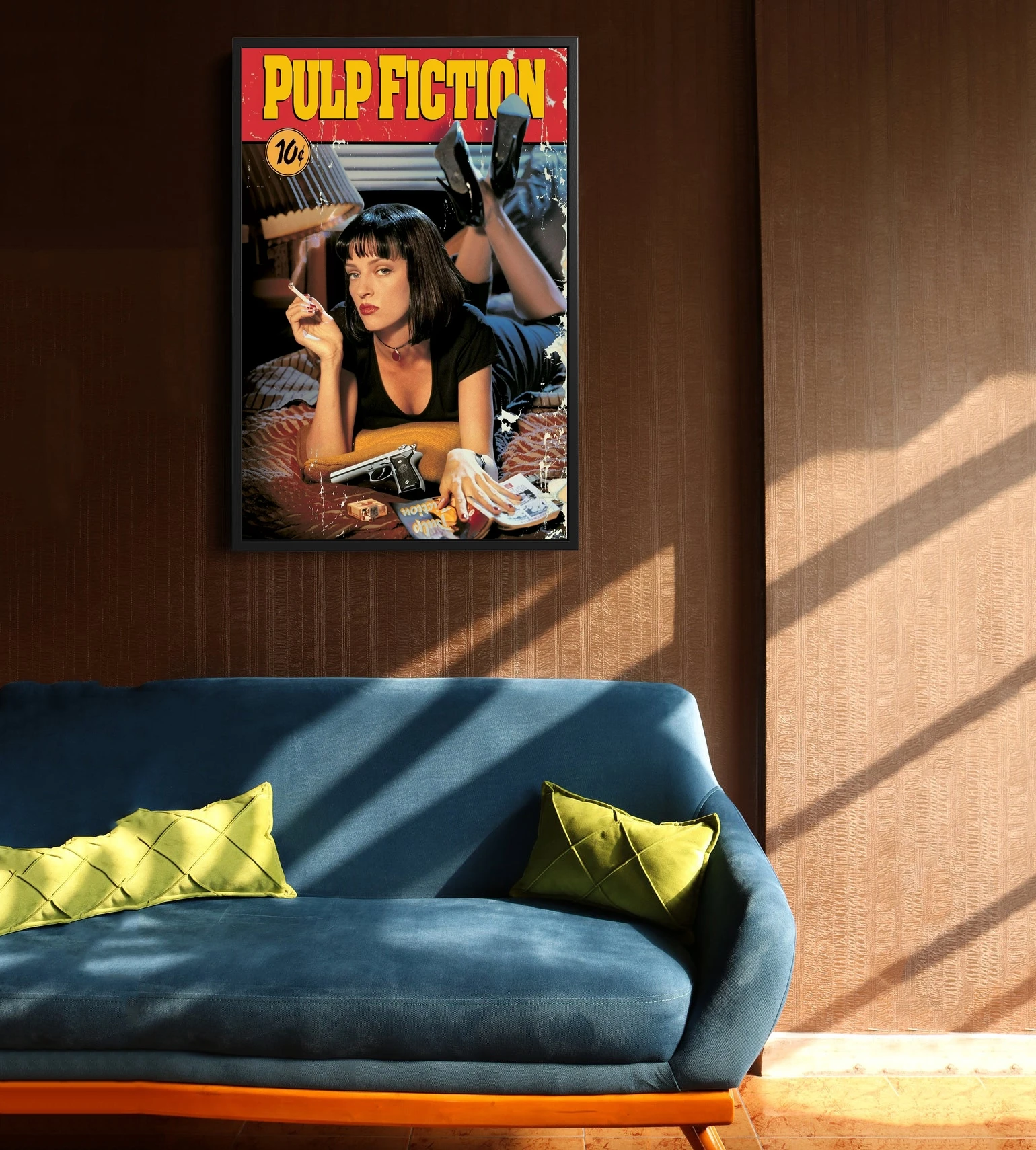 Pulp Fiction Movie Poster American comedy crime film Wall Decor Retro John Travolta Samuel L. Jackson Uma Thurman Cinema Print